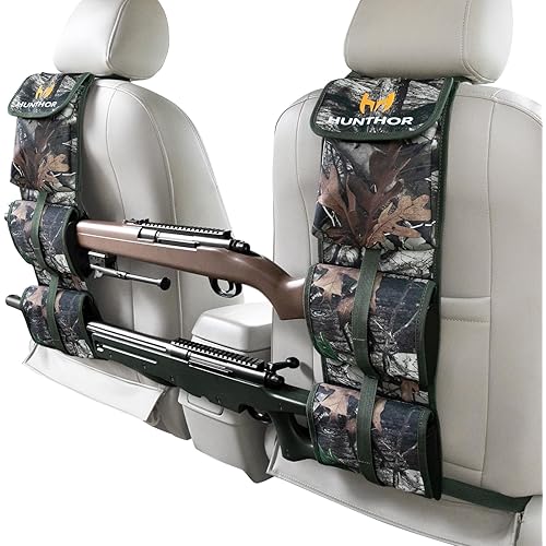 Truck Gun Rack (A Pair), 900D Adjustable Seat Back Gun Storage, Heavy Duty Automotive Rifle Holder Hunting Accessories for Jeep, Truck, SUV, Off-Road Vehicles