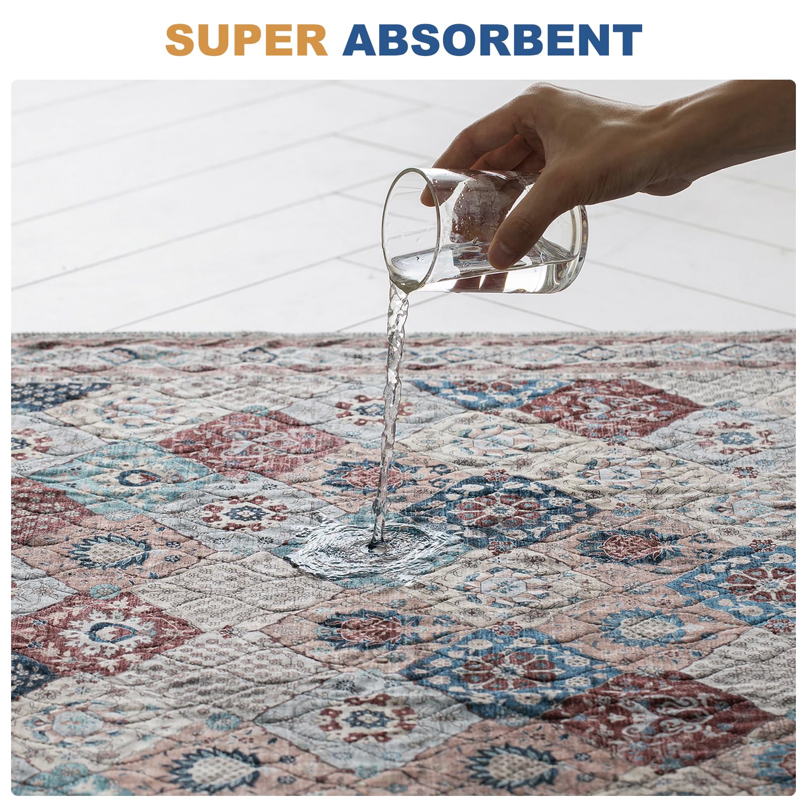 BomDa Tappeti Lavabili per Cani, 2 Pezzi Tappeti Assorbenti Riutilizzabili, Tappetino per Addestramento del Cane, Gatti, Conigli, Porcellini d'India, Antiscivolo (Pattern 4, 91.5x104cm)