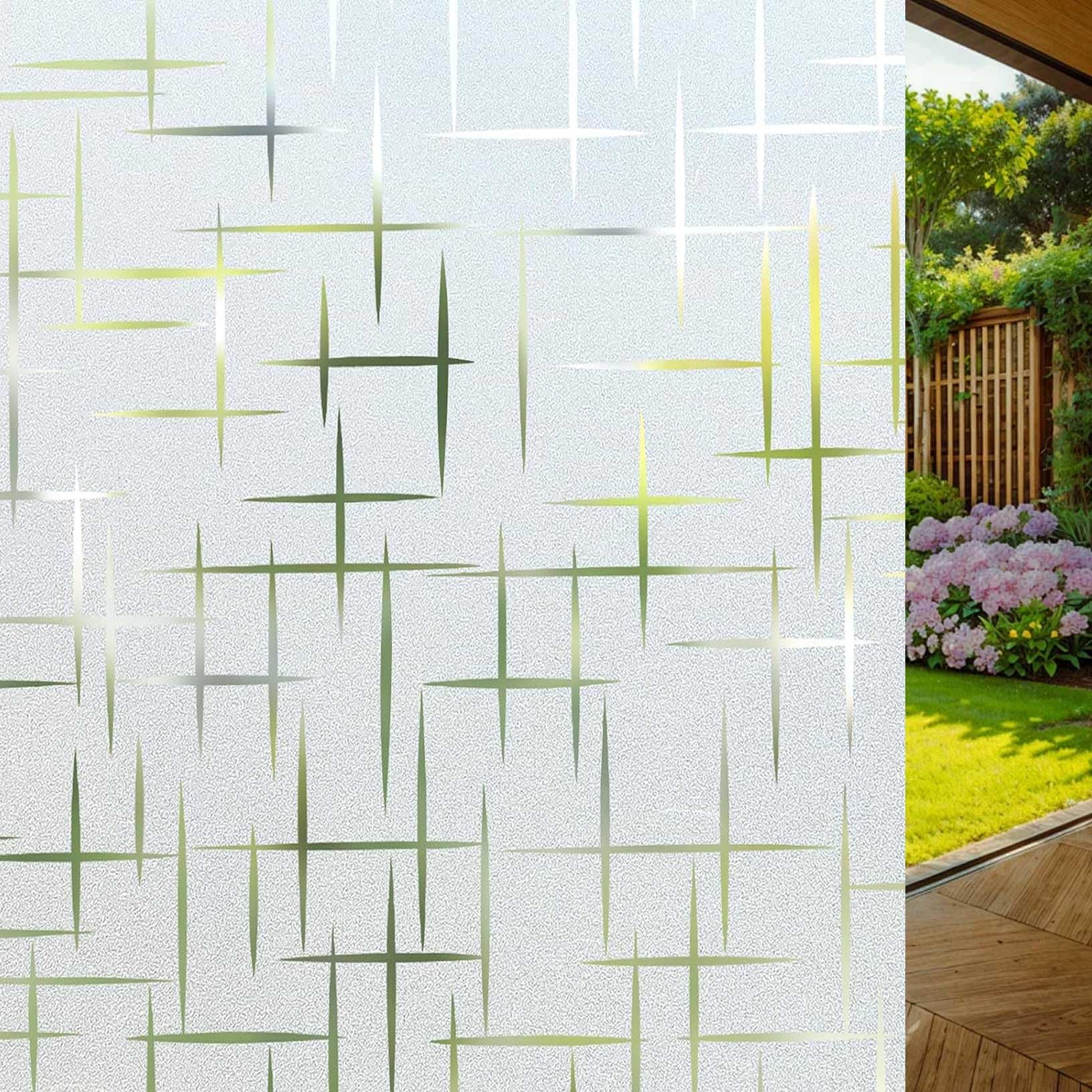 Folia Okienna Zapewniająca Prywatność 60 x 215 cm Mocowanie Elektrostatyczne Matowa Folia Zapewniająca Prywatność Blokada Promieni Słonecznych Do Łazienki, Domu I Biura, D