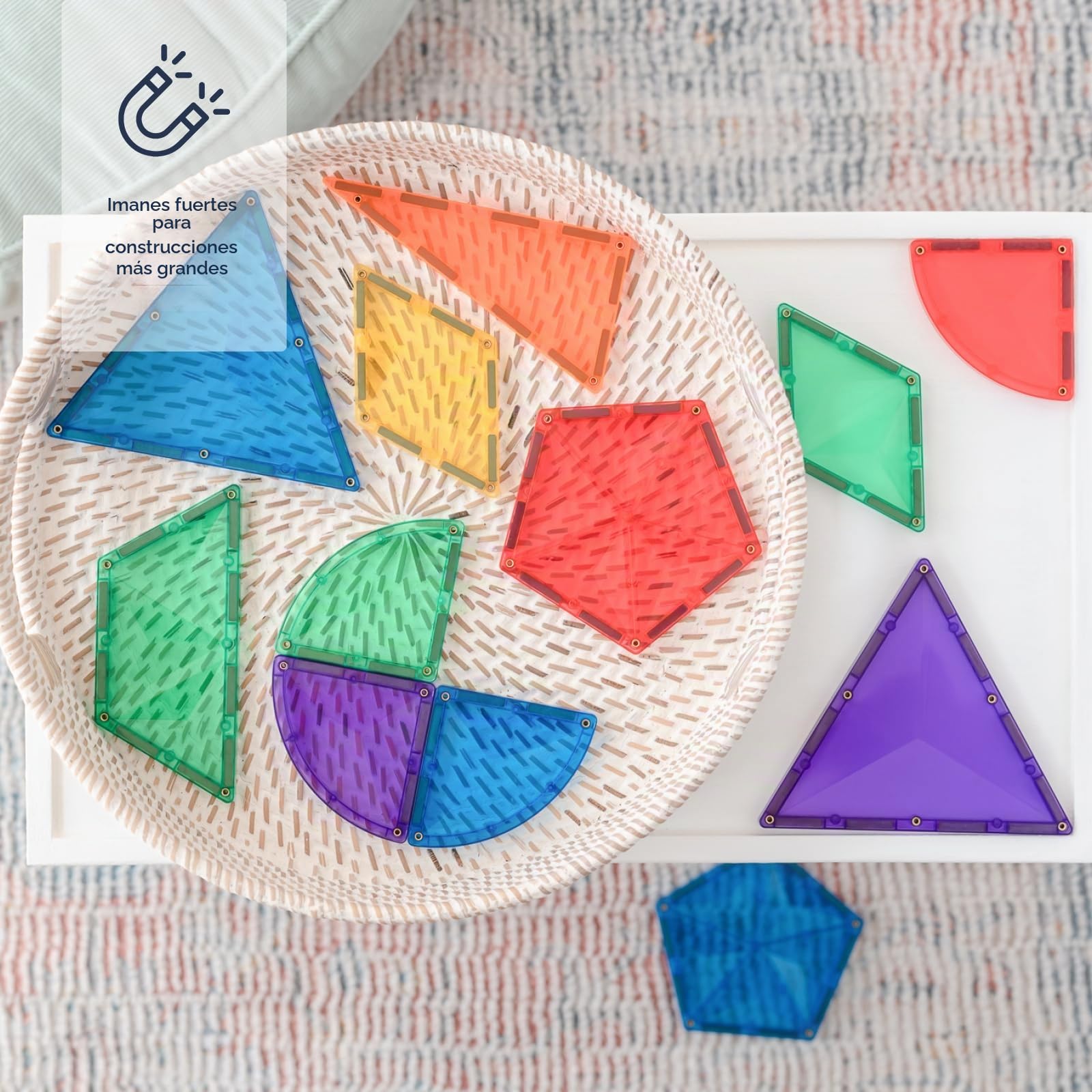 CONNETIX Azulejos Magnéticos Arcoíris Paquete Expansión Formas, 36 Piezas
