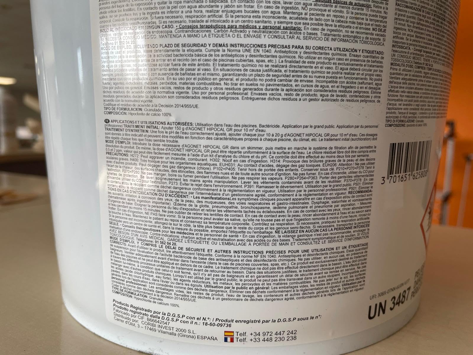 5 Kg Hypochlorite de Calcium granulés - Chlore Choc - Eau Verte & Trouble - chloration Choc Piscine