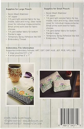 Miniatura 2 de Amelie Scott Designs Elegante patrón de bolsas con cremallera