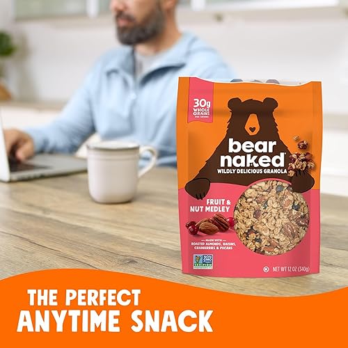 Miniatura 4 de Bear Naked Cereal de granola vegetariano aperitivos de desayuno frutas y nueces bolsa de 12 onzas 1 bolsa