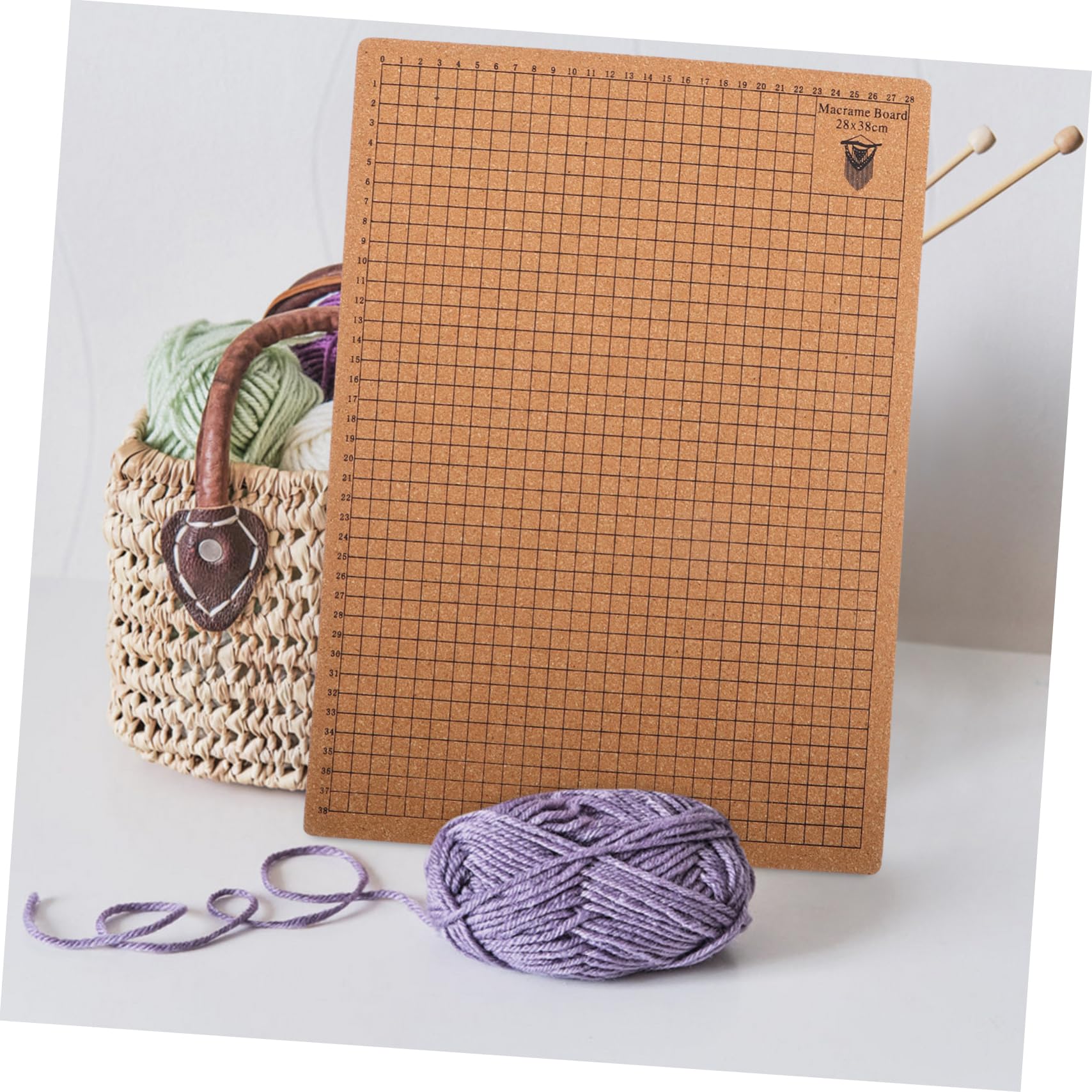 Panneau En Liège Pour Macramé 20x20 Cm - Grille Imprimée, Idéal Pour Créations DIY, Bijoux, Bracelets