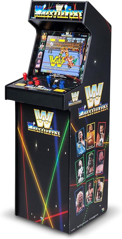 Máquina de juego Arcade Classics WWE Ultra Series con 5 juegos | Consola de juegos Retro clásica para interiores con pantalla de cristal líquido de 17 pulgadas para decoración de sótano o cueva de hombre