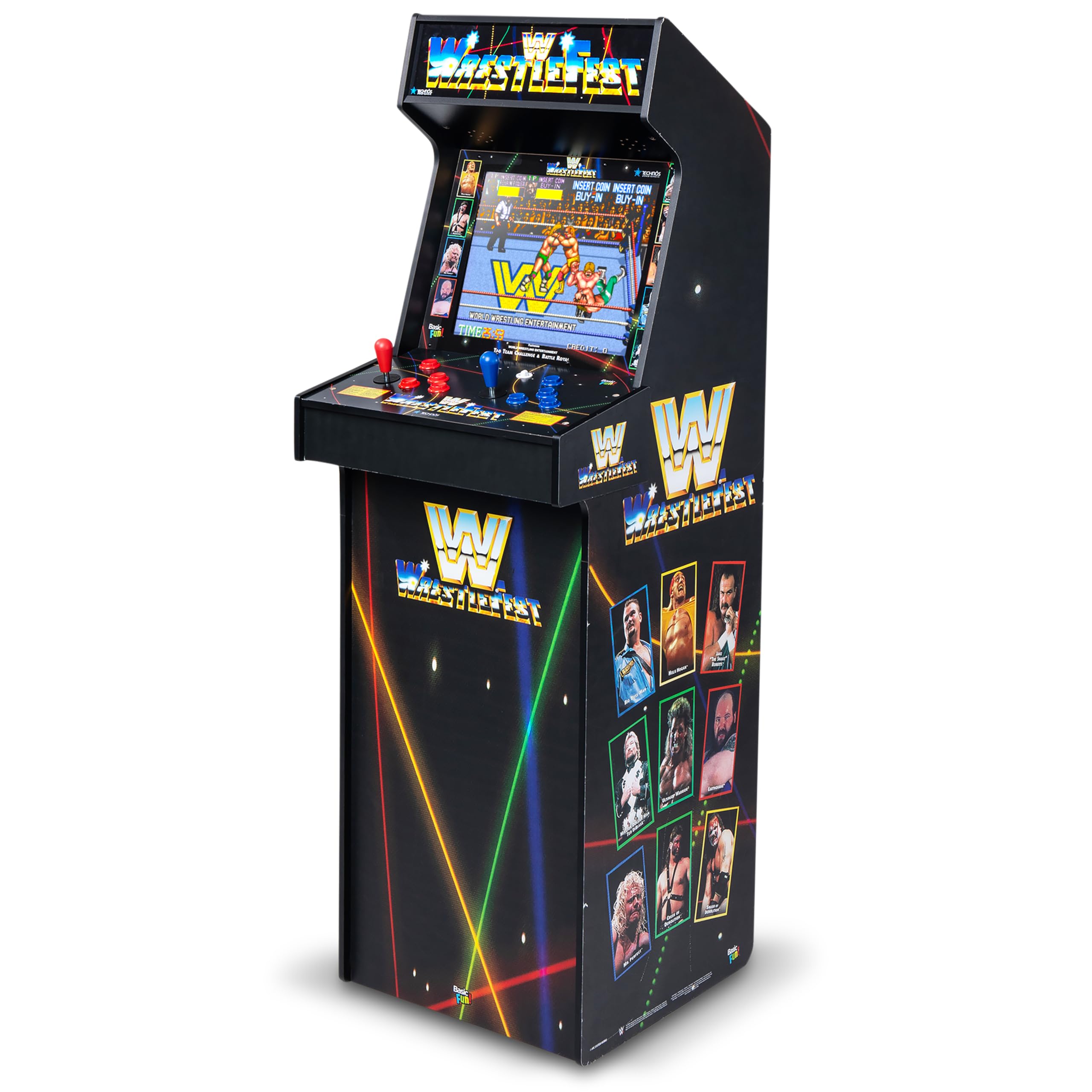 Arcade Classics Maszyna do gier WWE Ultra Series z ekranem ciekłokrystalicznym 17 cali i 5 grami - klasyczna konsola do szafek wewnętrznych do gier domowych i piwnic
