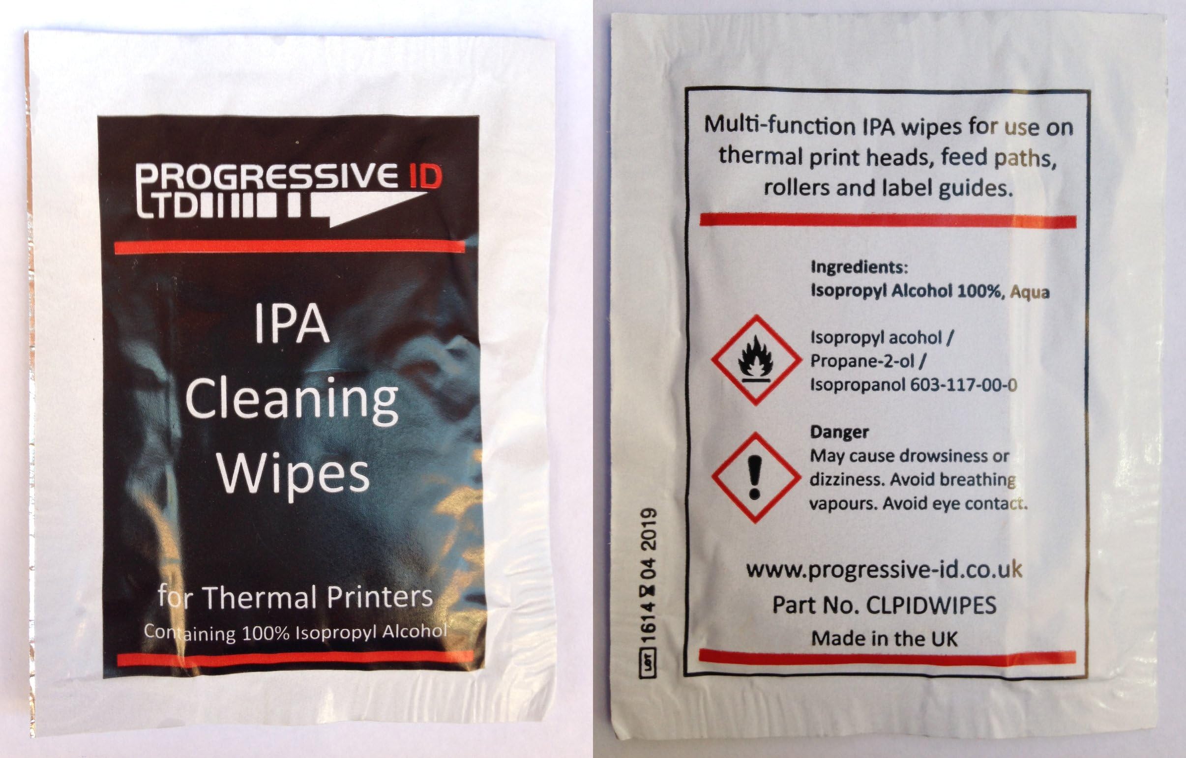 Thermal printer printhead cleaning wipes x 10