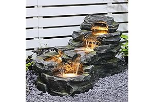 37'' L Garden Outdoor Water Features, Floor Standing Waterfall Outdoor Fountains