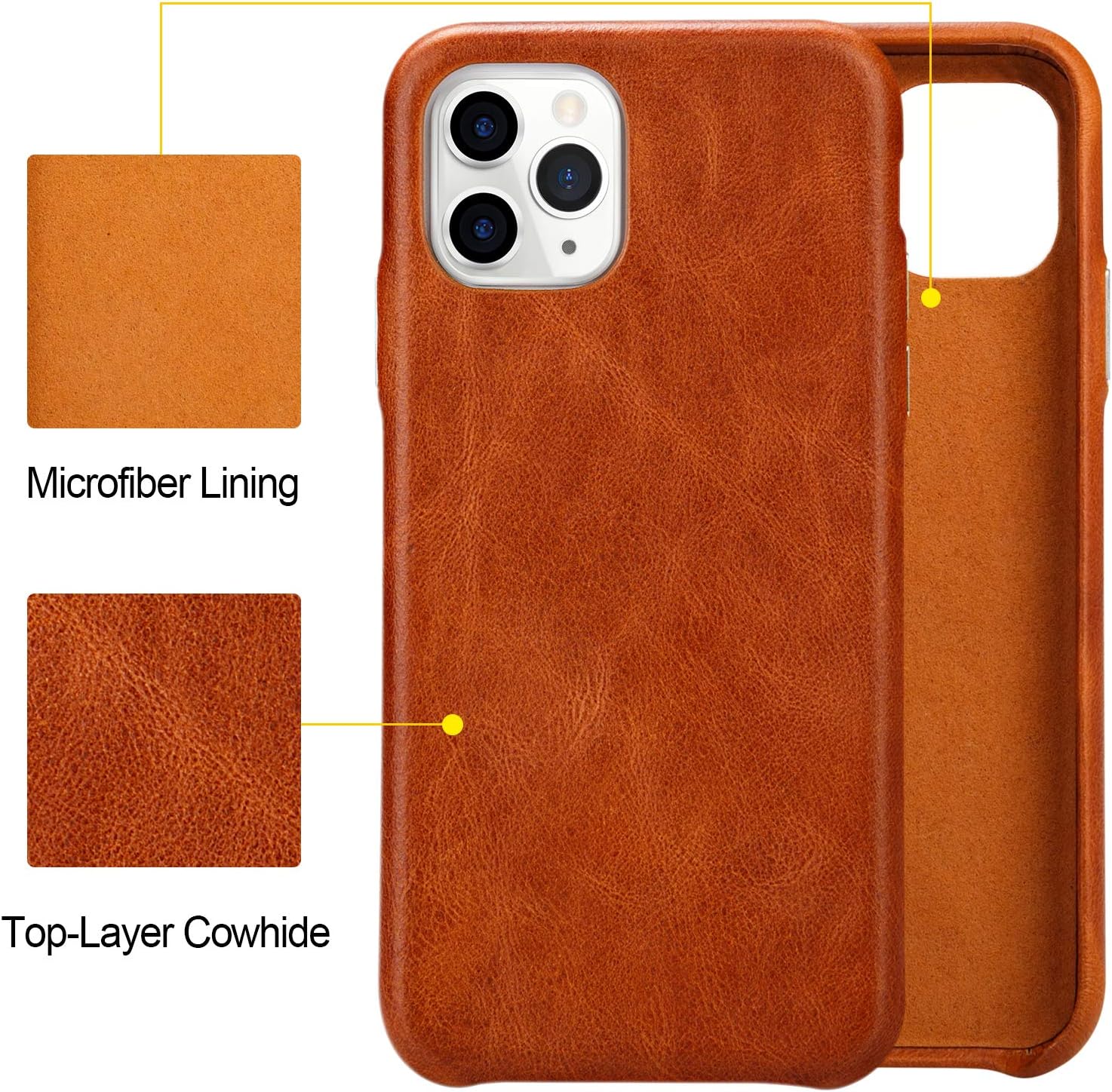 ❤ Crаzу Dеаlѕ TOOVREN iPhone 11 Pro Max Case,iPhone 11 Pro Max Case Leather Genuine Ultra Slim Shockproof Anti-Scratched Hard Shell Back Cover Leather Case for iPhone 11 Pro Max 6.5 Inch 2019 Brown