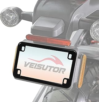 License Plate Frames for Universal Motorcycle, Matte Rust Proof Black Aluminum License Plate Bracket License Plate Holder for Standard Motorcycle License Plates (7" x 4")