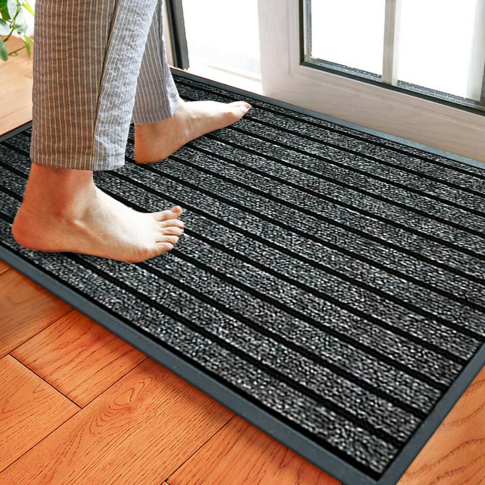 Householdfurnishing Heavy Duty Floor Mat Carpet Bath Mat Small Medium Large in Multi Colours (Grey, 50 x 90)
