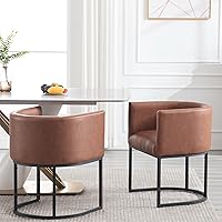 Vista 40 de Silla de Comedor Tapizada, Sillón Lateral Moderno Tipo Barril Tapizado, Sillas de Comedor Tapizadas, Cómodo Sillón, Silla Lateral de Cocina