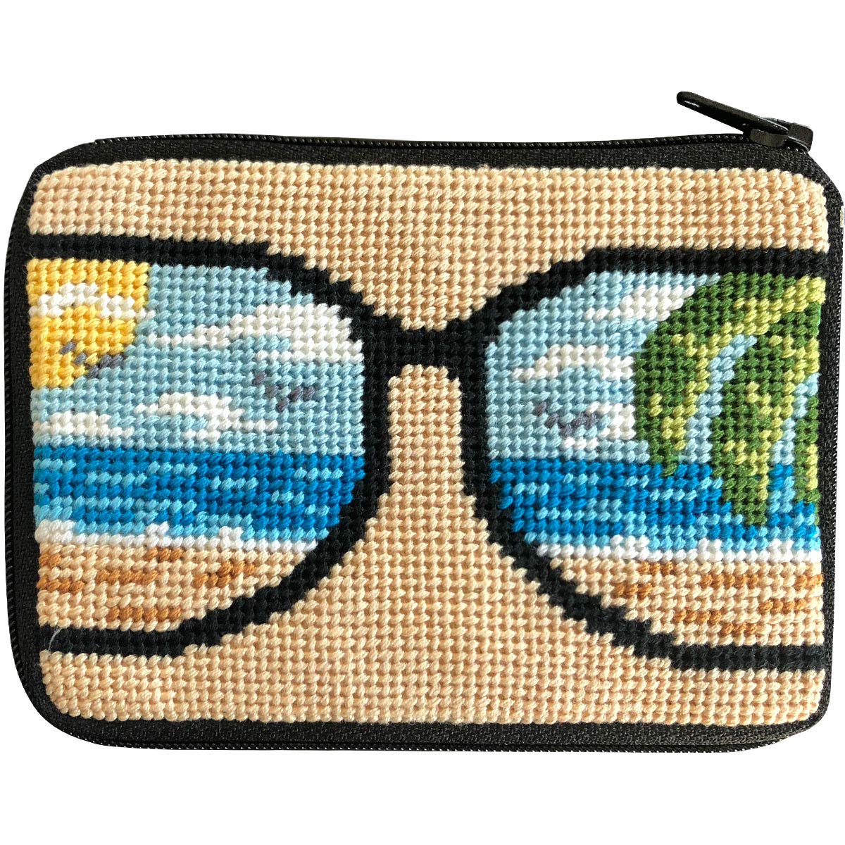 Life's a Beach Needlepoint Coin Purse Kit - Stitch & Zip