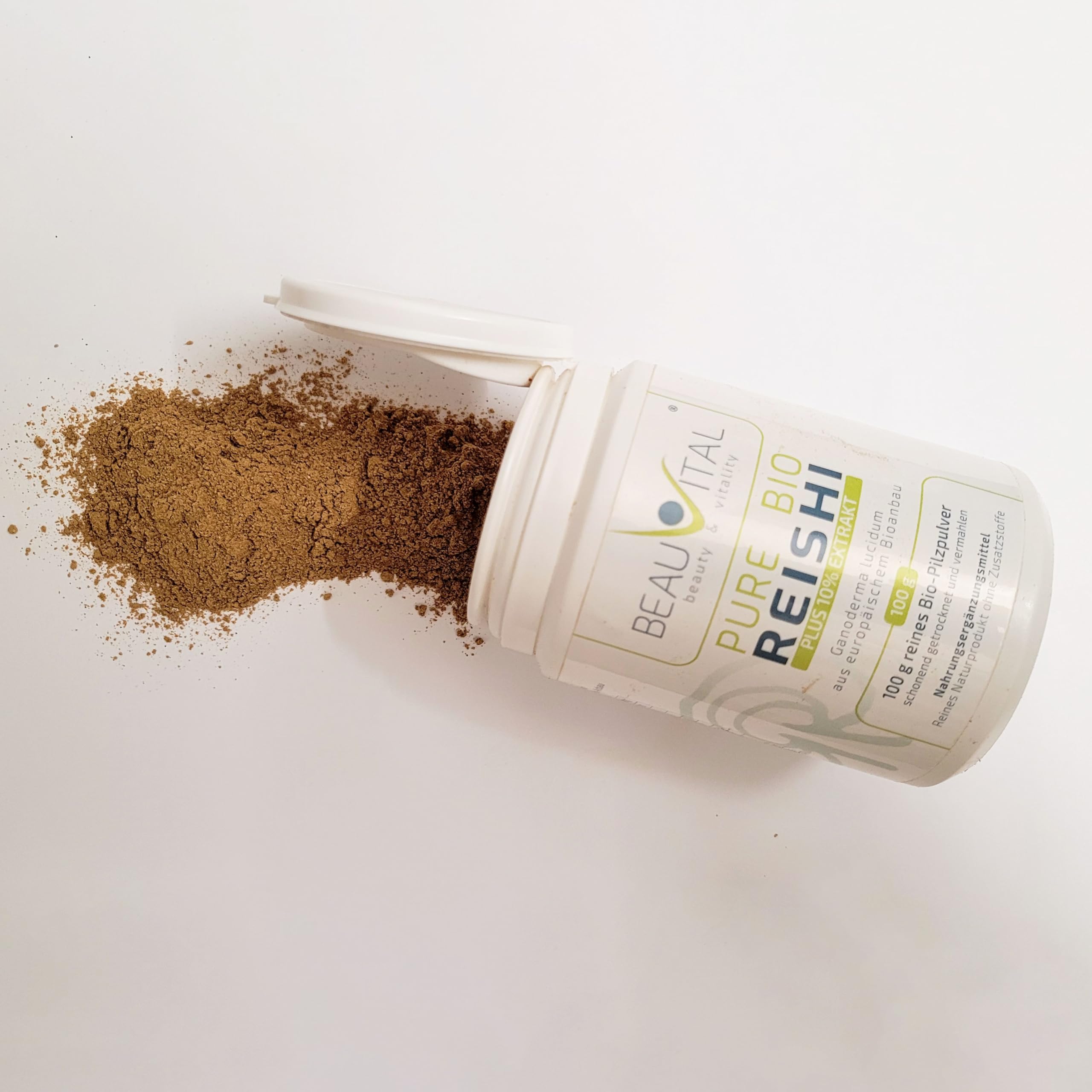 Pure Bio Reishi Ganoderma 100 g con estratto di Reishi biologico al 10% | Nuova formula | Ganoderma lucidum da agricoltura biologica dell'UE, vegan, senza additivi artificiali