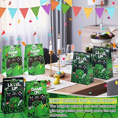 Miniatura 7 de 30 bolsas de regalo de fiesta de videojuegos con 30 calcomanías suministros de fiesta temática de jugadores regalos de fiesta bolsa de dulces para