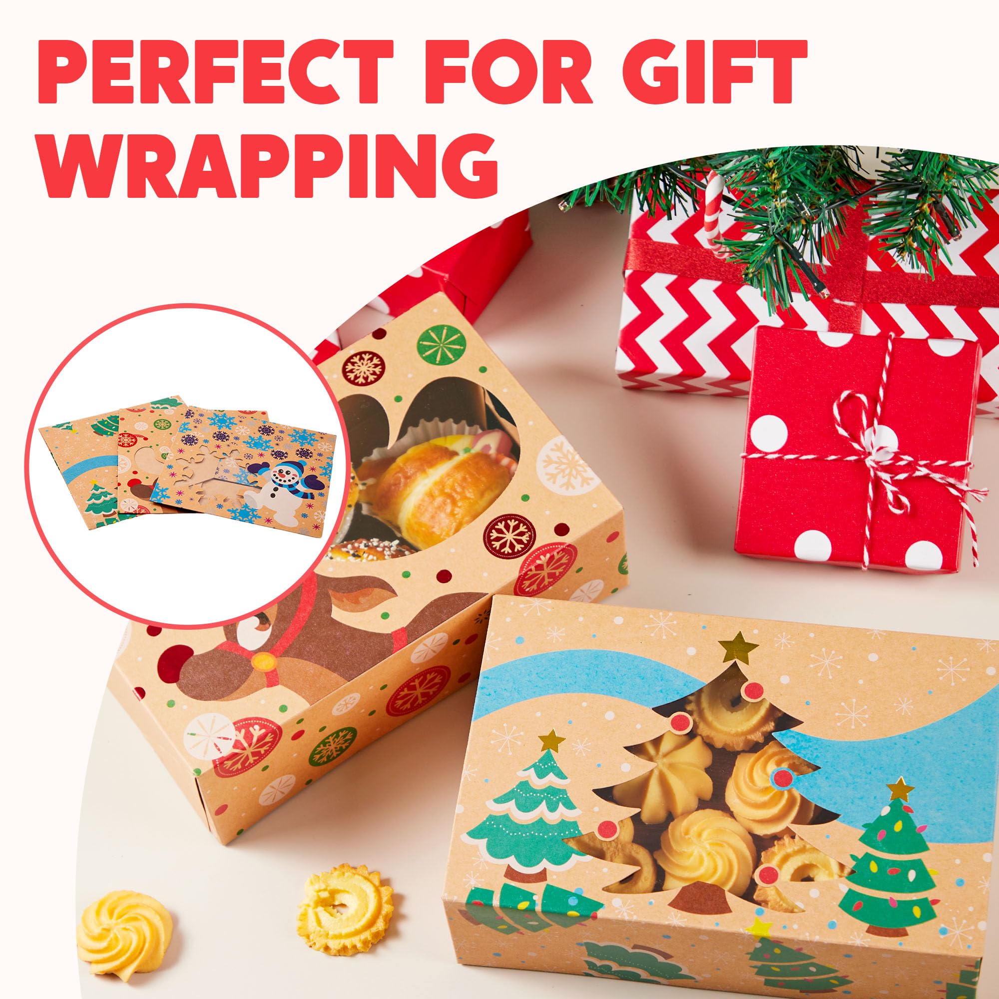 Lot De 3 Boîtes à Biscuits Métalliques Noël – Motifs Père Noël, Sapin & Traîneau – Idéal Pour Cadeaux, Bonbons & Biscuits
