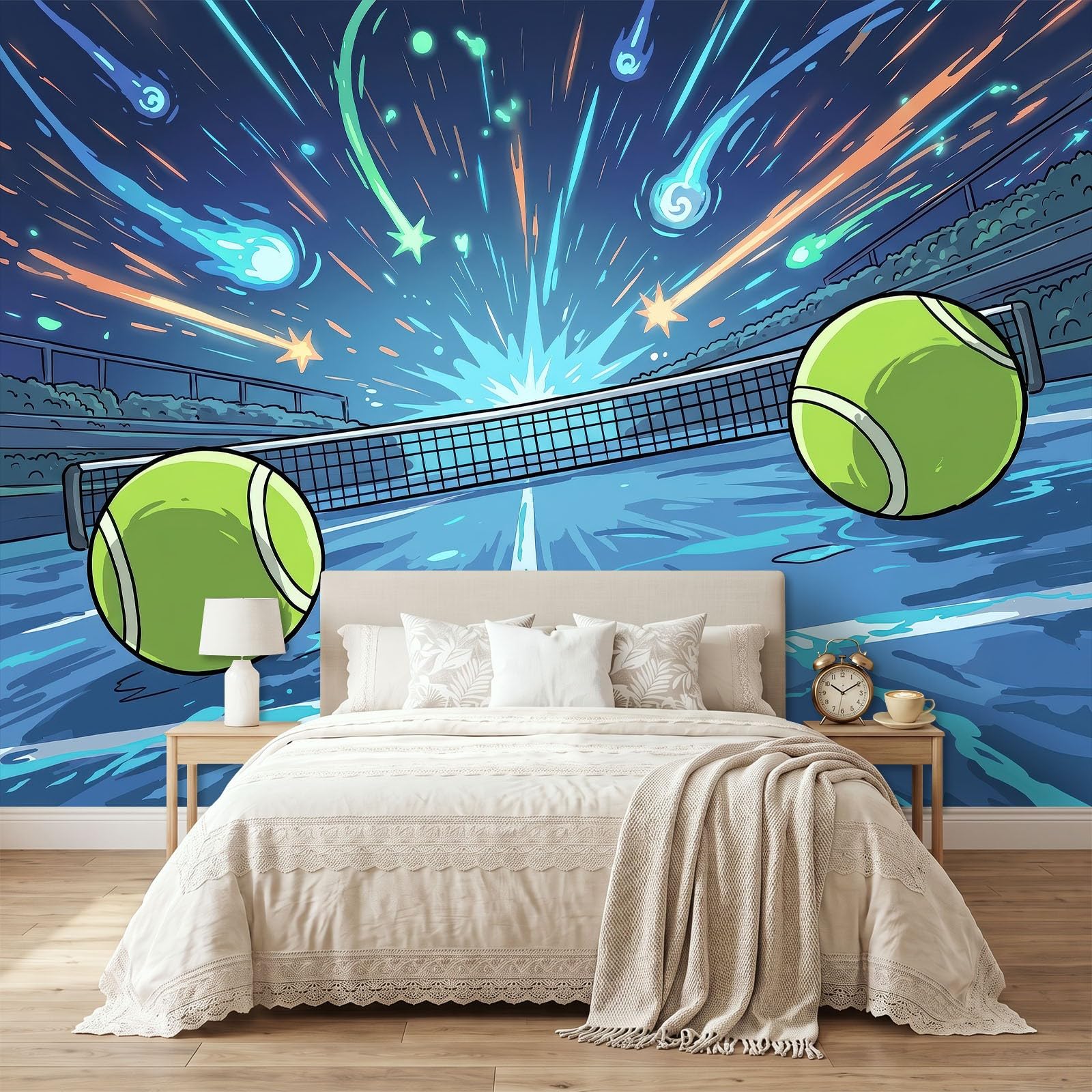 Fototapeta z włókniny, do salonu, 250 x 175 cm, science fiction, sport, kosmos, tenis, fototapeta, pokój dziecięcy, tapeta na fizelinie, XXL, tapeta ścienna, tapeta z motywem, efekt 3D, dekoracja