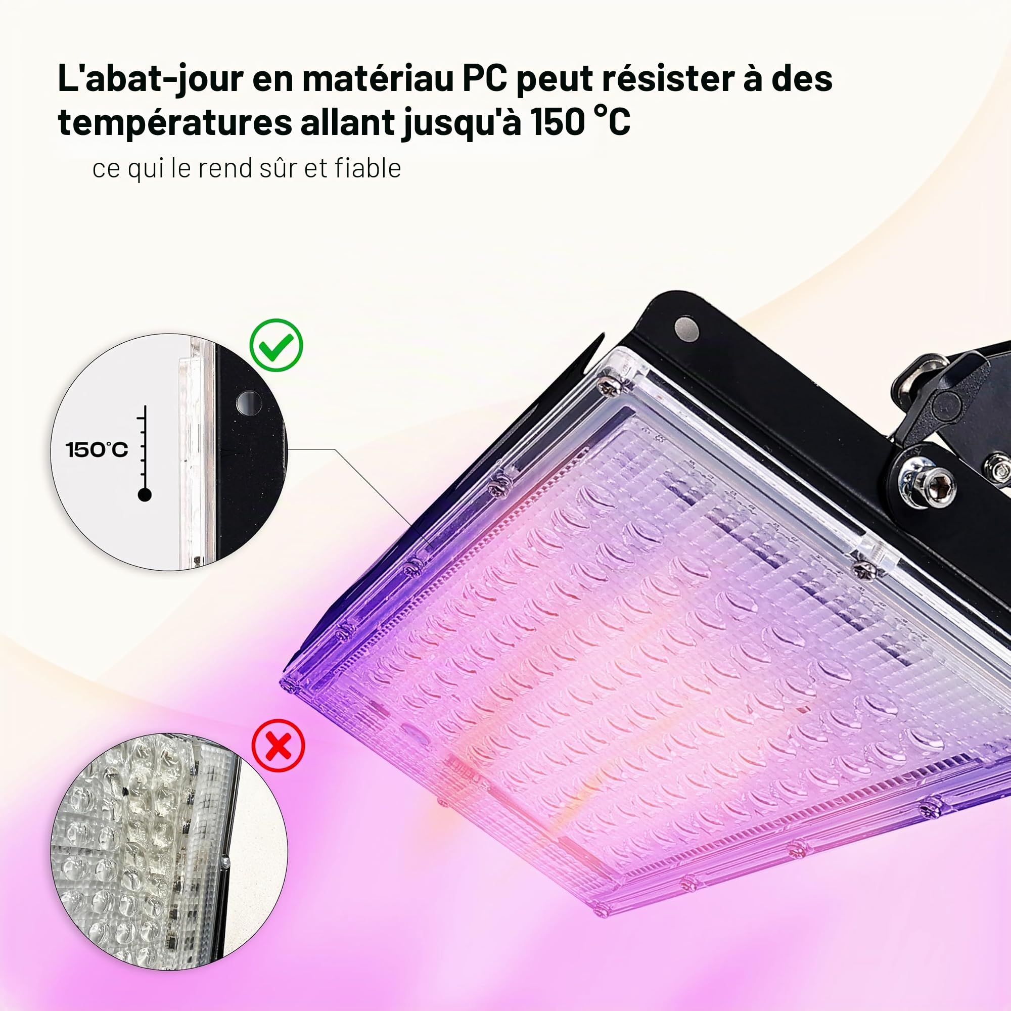 Caydo Lampe LED UV de 50W pour sérigraphie avec support lumineux et tissu noir, attaches élastiques et instructions pour la sérigraphie et les cyanotypes