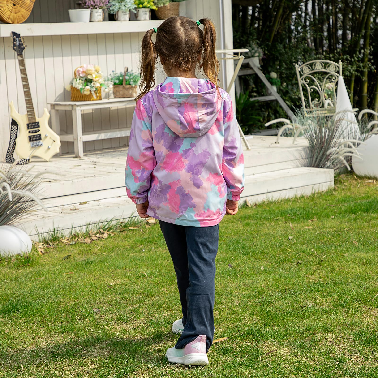 LACOFIA Veste Imperméable Enfant Filles avec Doublure Polaire Veste Chaud Coupe Vent à Capuche Blouson de Pluie Automne/Hiver pour Enfant 3~12 ans