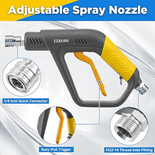 Miniatura 8 de Kit de pistola de cañón de espuma para lavadora a presión con accesorio de doble conector, pistola de espuma para lavado de autos, accesorio de