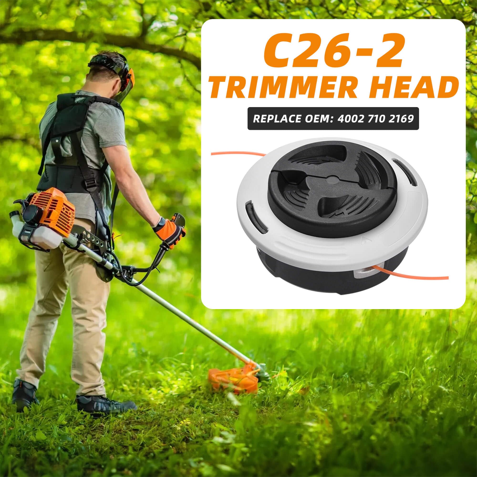 HENTROY 40027102169 Cabezal de recortadora Autocut C26-2 para desbrozadoras Stihl FS55 FS56 FS70