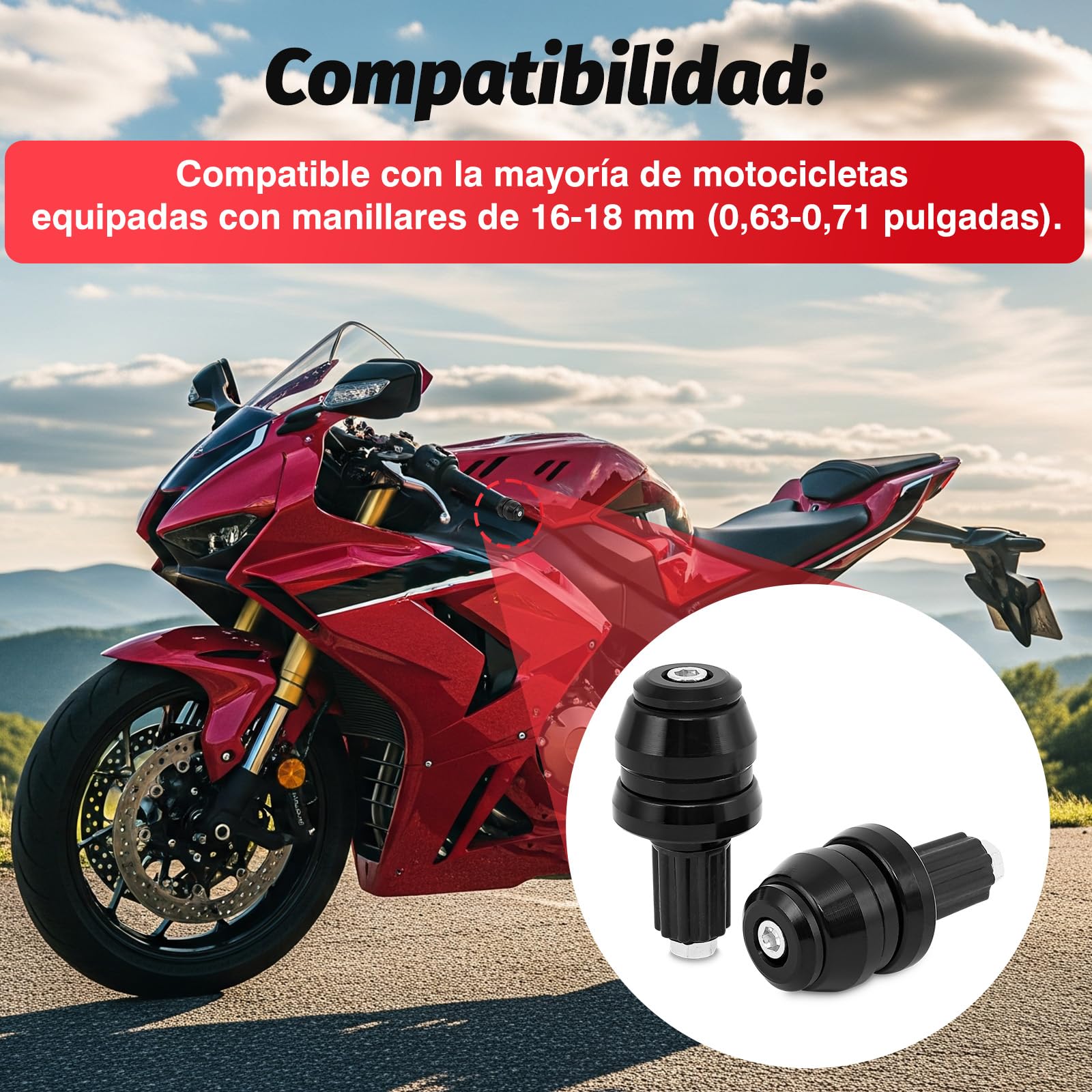 Baceyong Tapón deslizante para manillar de motocicleta