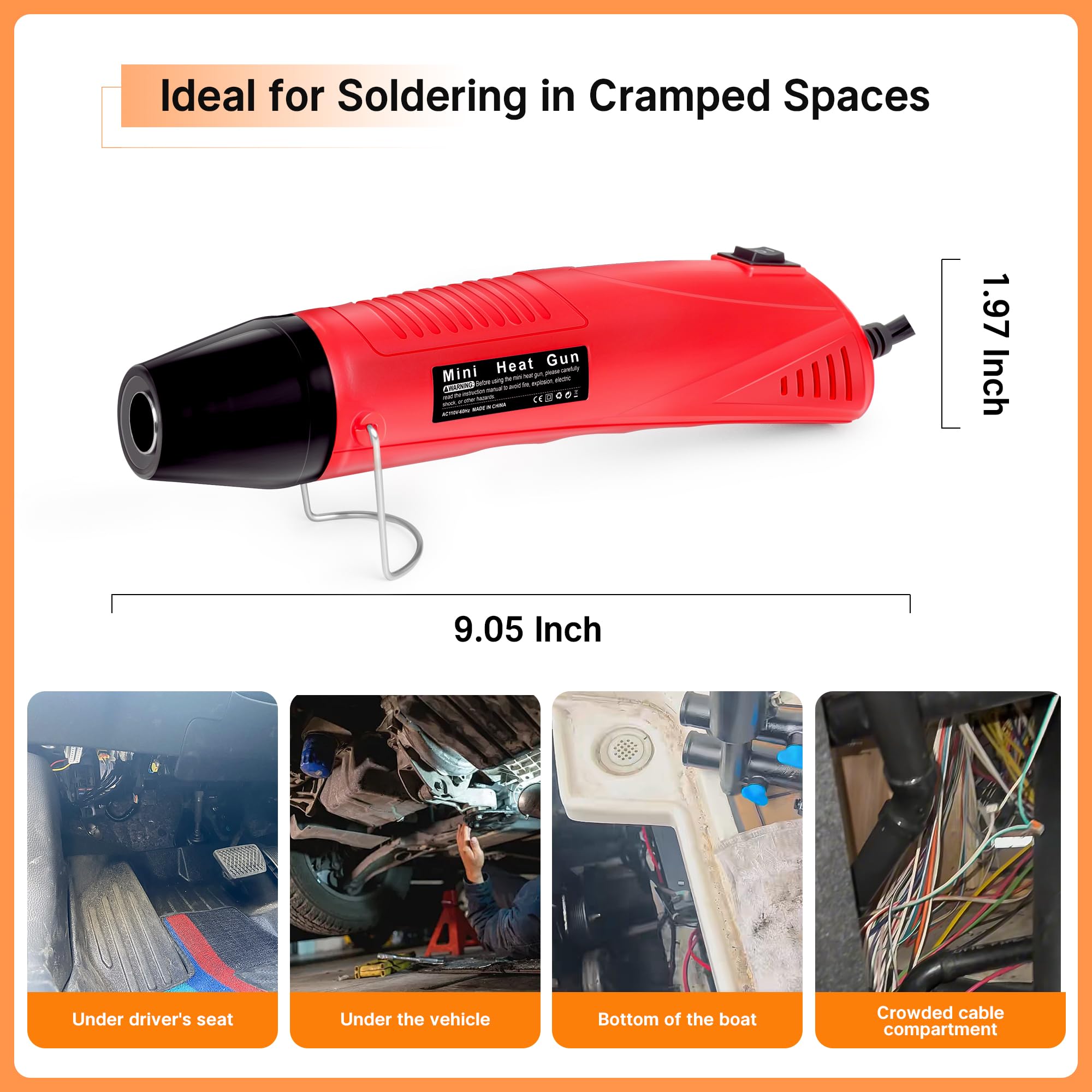Kuject 820 conectores de alambre de sellado de soldadura y kit de tubos termorretráctiles con pistola de calor y organizadores, conectores de extremo de soldadura impermeables para cableado marino