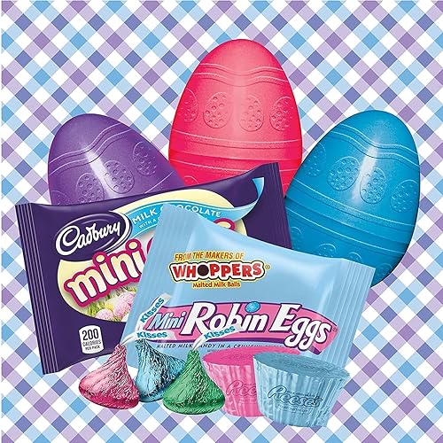 Miniatura 4 de Hershey's - Huevos de plástico rellenos de chocolate surtidos  Huevos sorpresa de Pascua prellenados ideales para caza de huevos y rellenos de