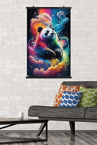 Miniatura 50 de Trends International Wumples - Póster de pared de panda neón cósmico, 22.37 x 34.00 pulgadas, versión premium sin marco