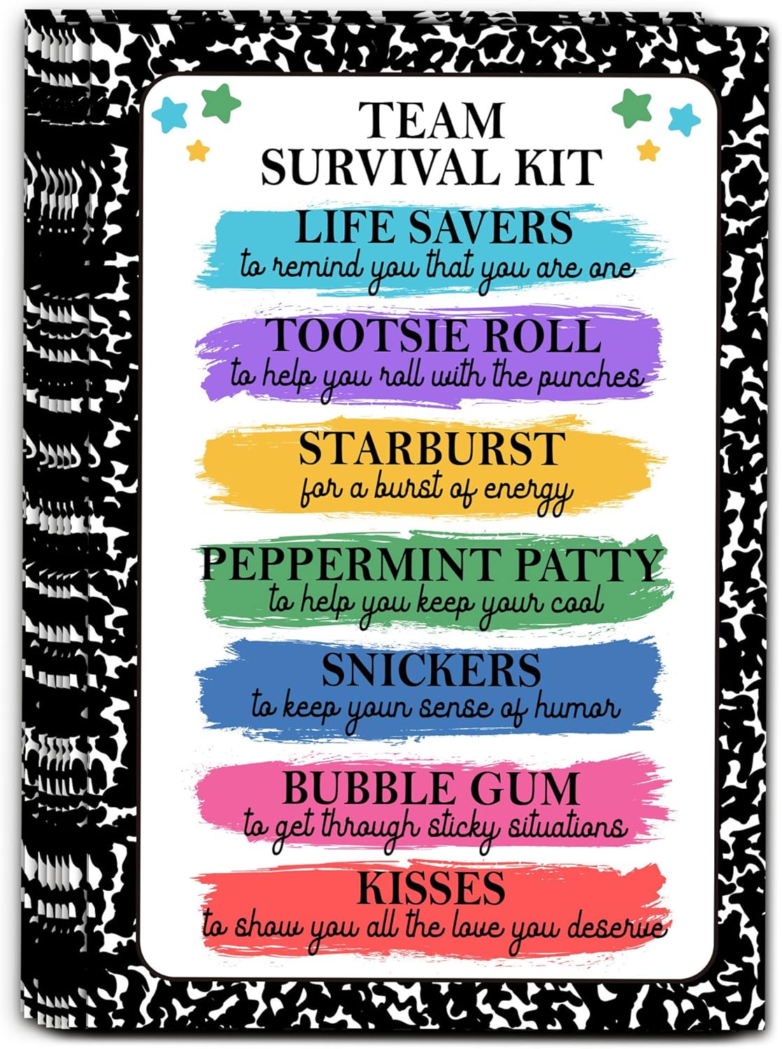 40-Pack Colorful Team Gratitude Tags for Employee Gift Bags