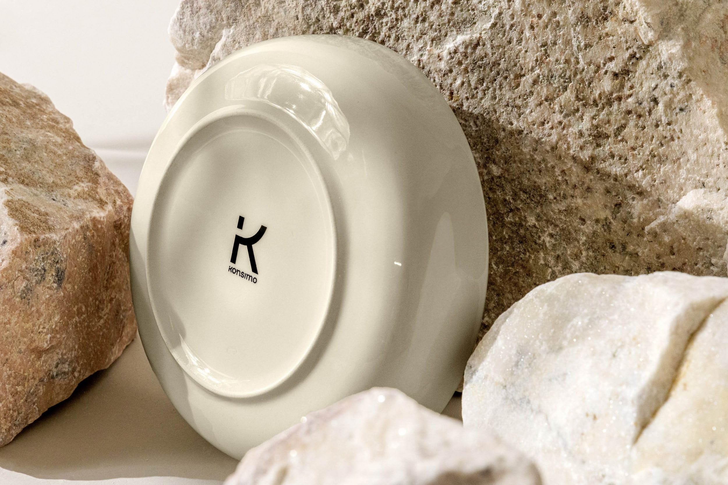 konsimo. VICTO Set 6 Platos Hondos - Platos Vajilla - Set Plato Hondo para 6 Personas - Apto para Microondas y Lavavajillas - Platos Hondos Sopa Modernas - 18,5 cm - Beige