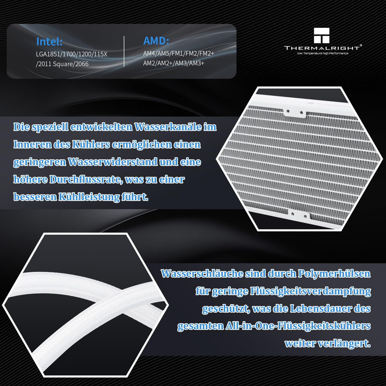 Thermalright Frozen Notte 240 WHITE ARGB V2 Water Cooling CPU Cooler, 240 White CPU Cooler Specifications, Double PWM Fans, S-FDB Bearings, Suit for AMD/AM4 AM5, Intel LGA 1700/1150/1151/1200/2011