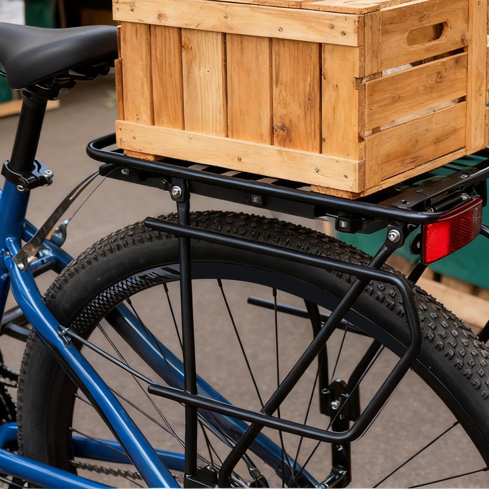 Bagażnik Tylny Rowerowy Aluminiowy Wodoodporny Nośnik | Bagażnik Na Sakwy Towarowe Akcesoria Rowerowe Do Przewozu Bagażu Na Drodze Górskiej Rowerowej Dojazdy Jazda Nocna