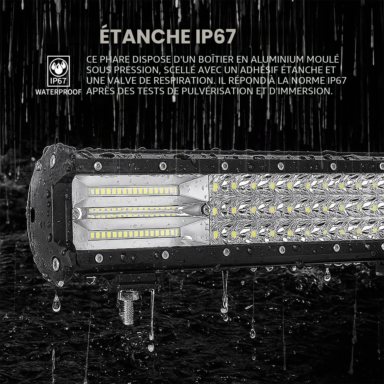Willpower 324W LED Light Bar 22 Pouces Spot Flood Combo LED Barre Lumineuse Brouillard Offroad Conduite Conduite Lumières de Travail avec Faisceau de Câblage pour ATV SUV Bateau