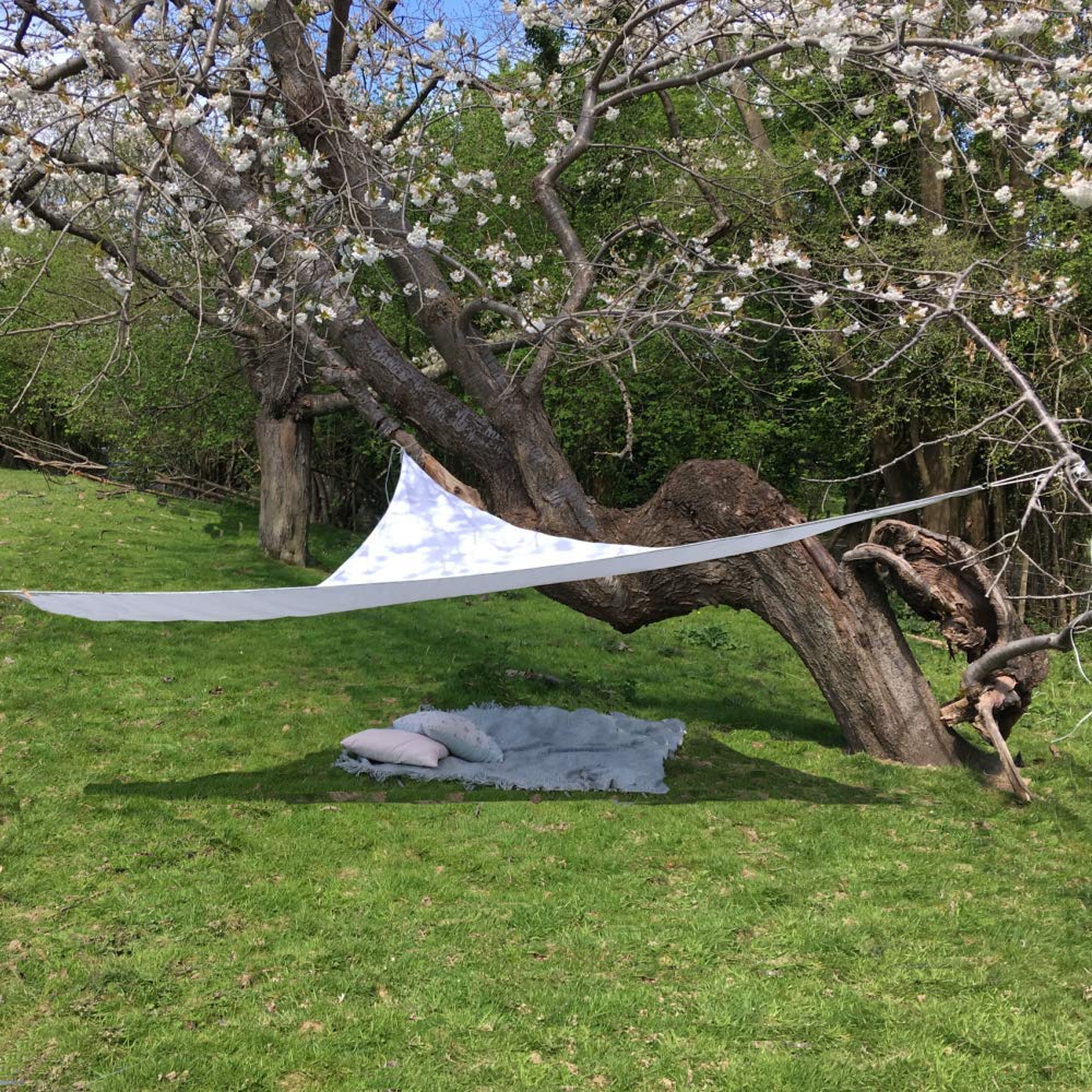 White Triangle 2m Sun Shade Sail, Conservatory Sail Shades, Pergola Canopy, Garden Sail Canopy Waterproof, Patio Gazebo, Garden Tent, Outdoor Sun Sail Shade, Garden Awning