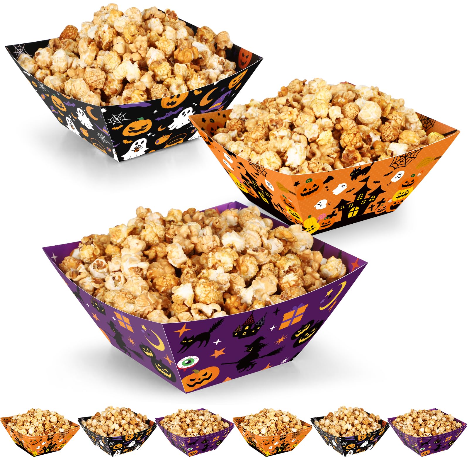 Marspark 12-Piece Halloween Popcorn Box Set — Foldable Snack Containers For Trick Or Treat, Movie Nights & Party Decor-1306730