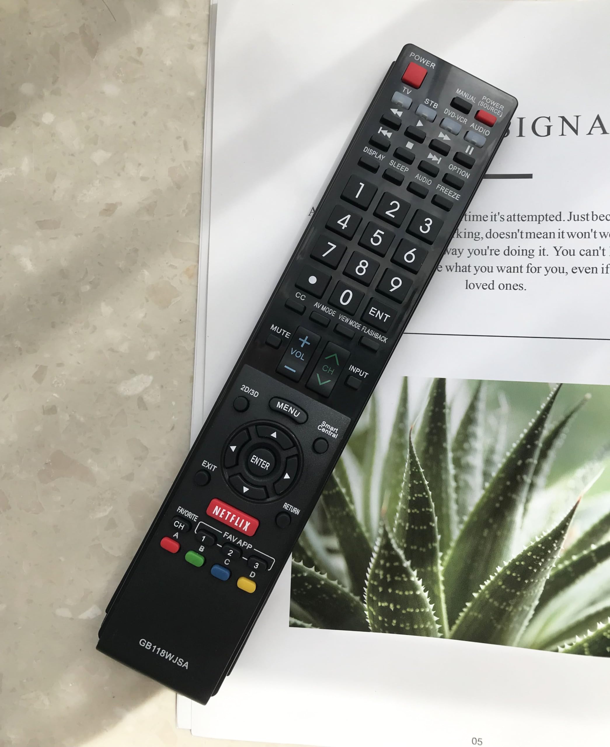 Telecomando Sostitutivo AULCMEET GA841WJSA Per Sharp TV LC-46LE820E E Modelli Compatibili