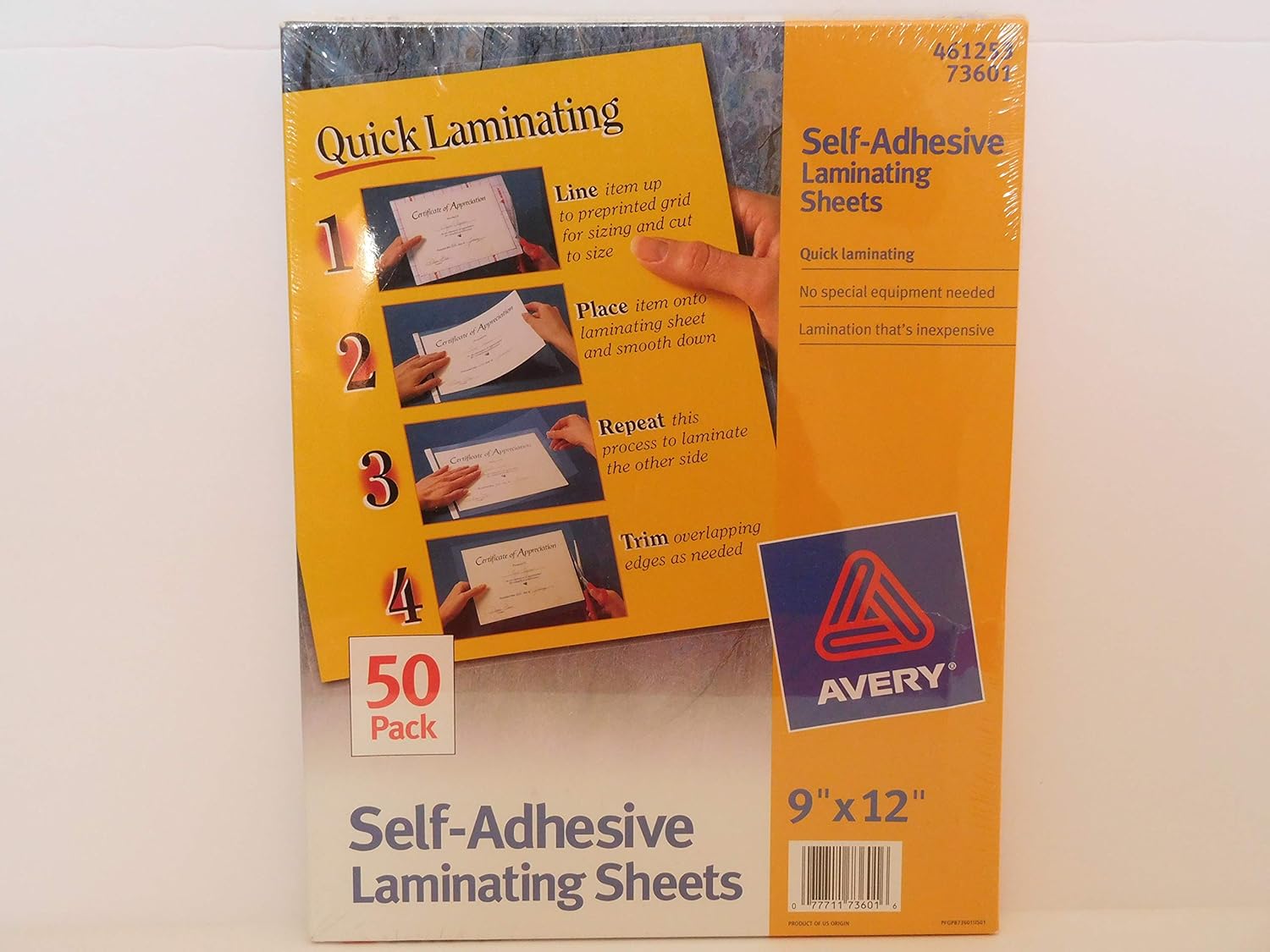 Clear SelfAdhesive Laminating Sheets, 3 Mil, 9 X 12, 50