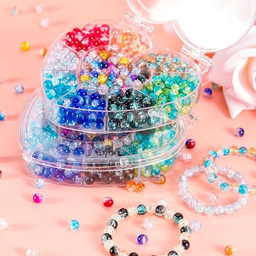 Miniatura 2 de XXYOUPIN Kit de fabricación de joyas para niñas, caja de regalo de pulsera de cuentas de cristal, el mejor collar y pulsera con cuentas de vidrio y