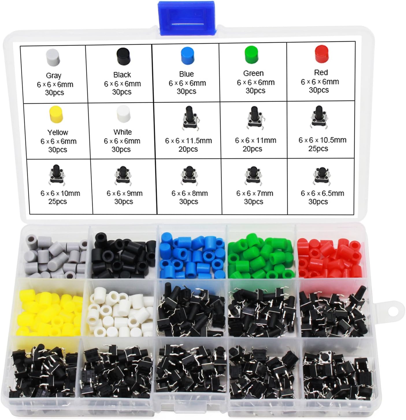 Tact Button Switches with Button Caps