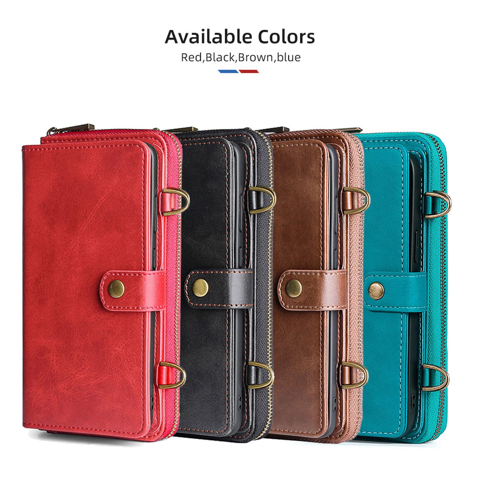 Etui do iPhone 14 / 14 Pro / 14 Plus / 14 Pro Max, z klapką, zamek błyskawiczny, etui na telefon komórkowy, przegródka na karty, magnetyczne, odporne na zarysowania, niebieskie, 35,5 cm (6,1")