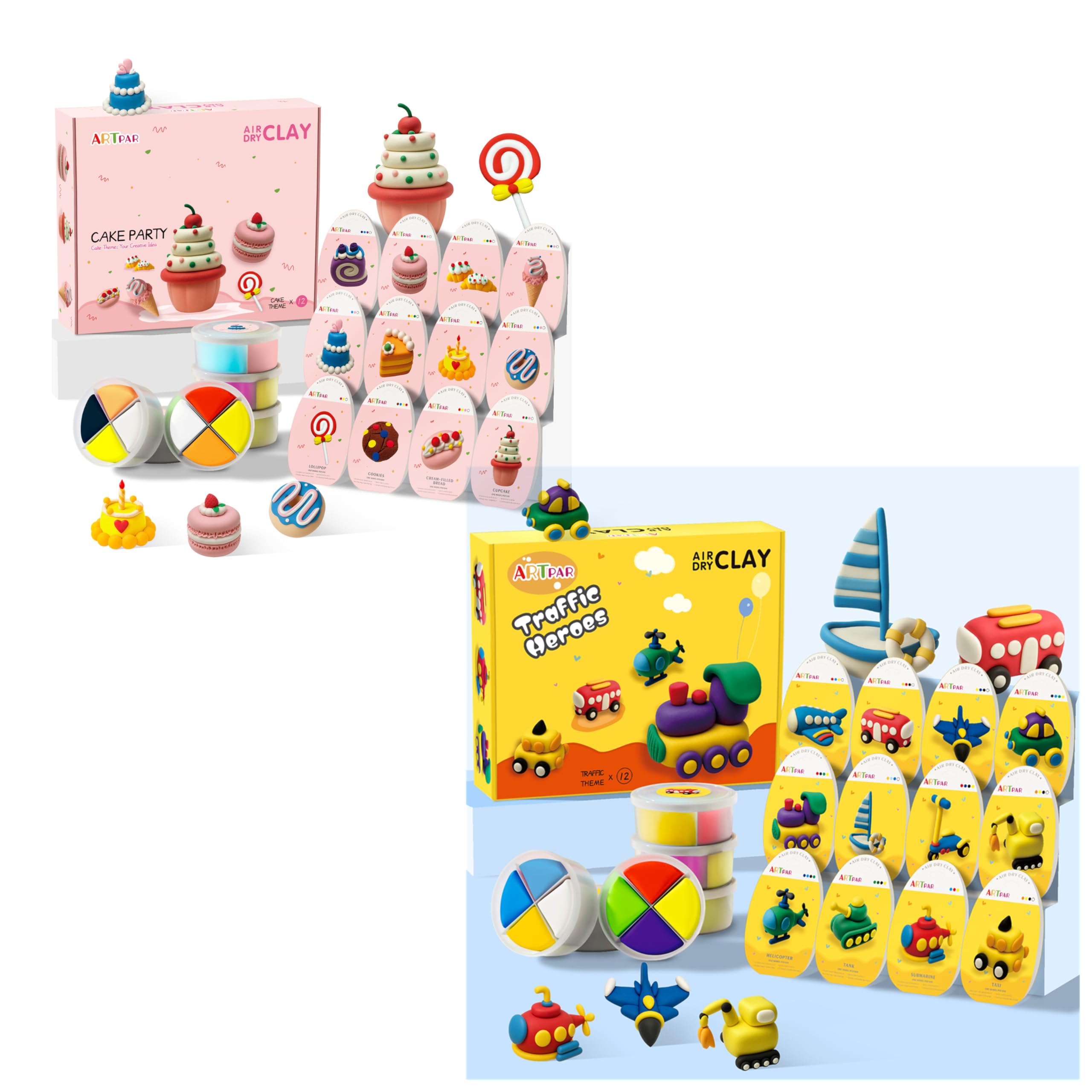 Amazon.com: ARTPAR Modeling Clay Cake Kit and Air Dry Clay Traffic