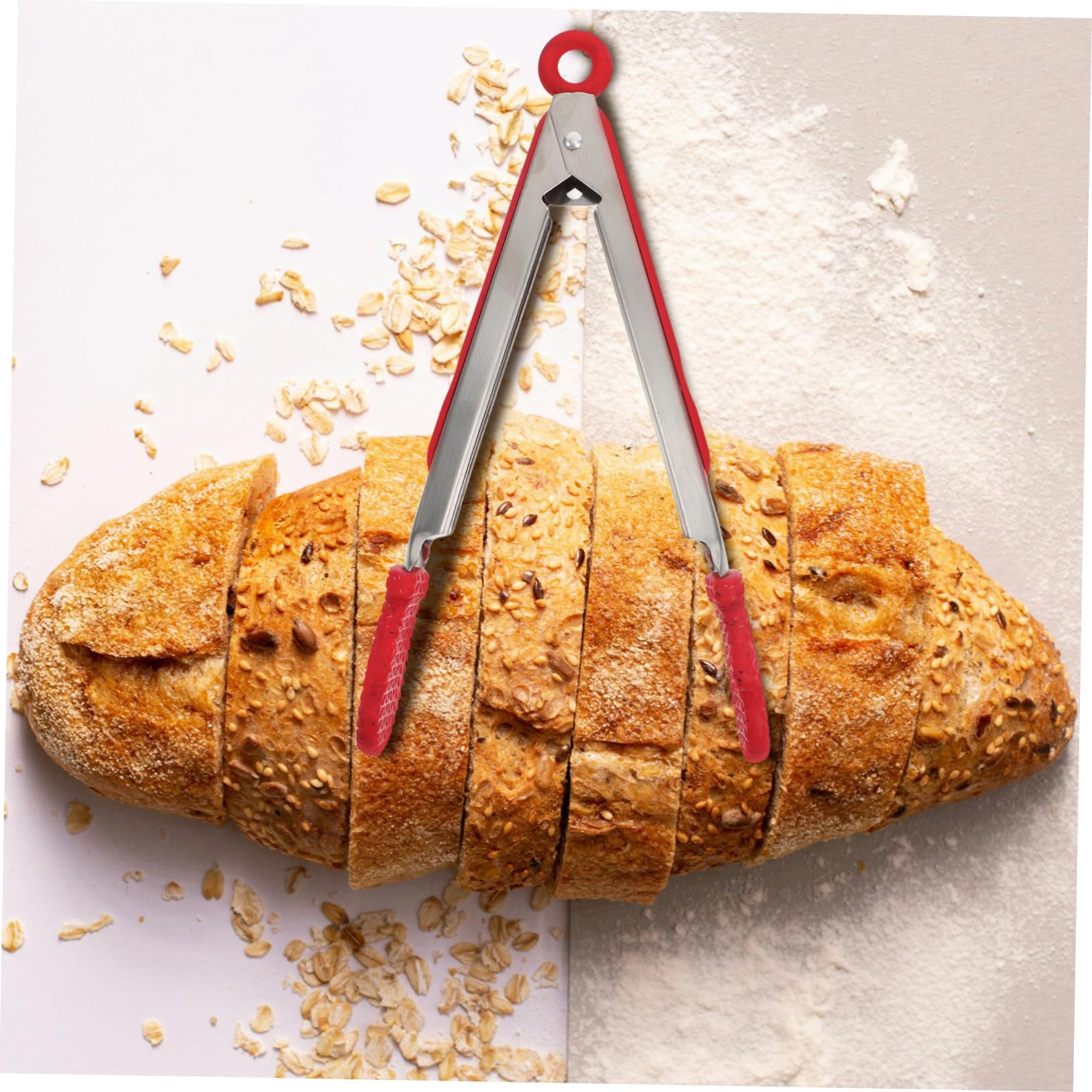 STOBAZA 1pezzi Pinza per Alimenti in Acciaio Inox Clip per Pane Morsetto da Cucina Design Guanti di Natale Pratica per Servire Cibo