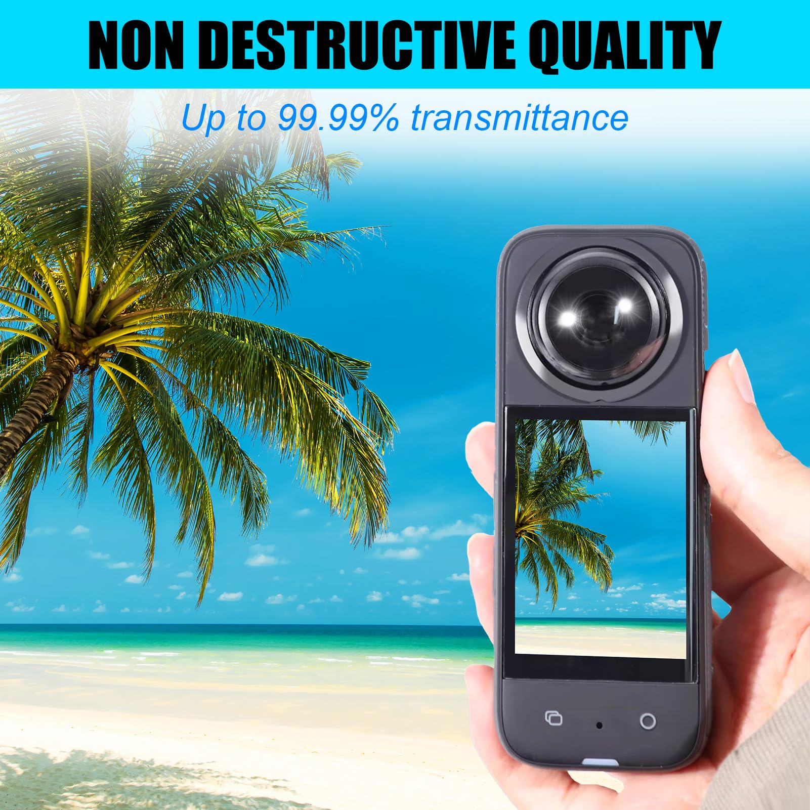 Protezioni Lenti Premium per Insta360 X3, Kit di 2 Proteggi Lente Impermeabili, Compatibile con Insta360 One X3, Anti-Graffi, Anti-Urti, Alta Trasparenza, Facile Installazione per Action Camera