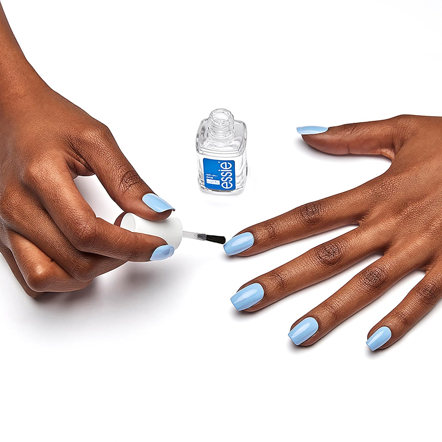 essie Salon-Quality Nail Polish Bundle, Vegan, Peachy Coral, Peach Side Babe + All In One Base Coat and Top Coat, 0.46 fl oz each