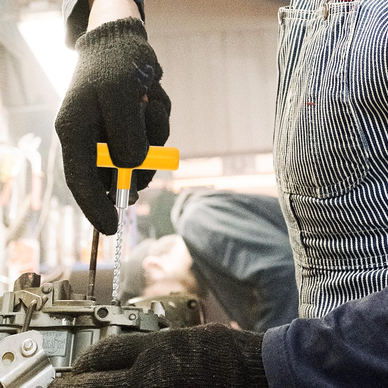 Reifenreparaturset Reparaturset für Auto aus Stahl Gummi Aluminiumlegierung und Kunststoff 100 Stück Reifenreparatur Werkzeugset Tragbar und Leicht für Autoreifen