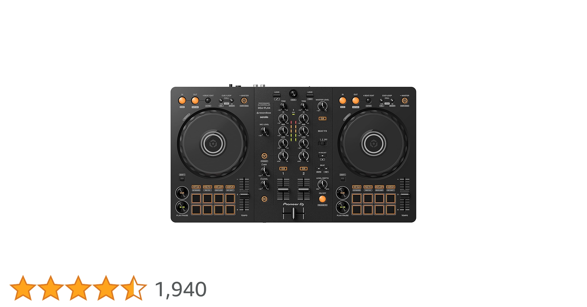 Pioneer DJ DDJ-FLX4 Controller with Rekordbox and Serato