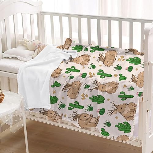 Miniatura 3 de Jackalope - Mantas de regalo de Jackalopes, edredones suaves y ligeros de felpa con estampado de cactus con estampado de cactus para dormitorio,