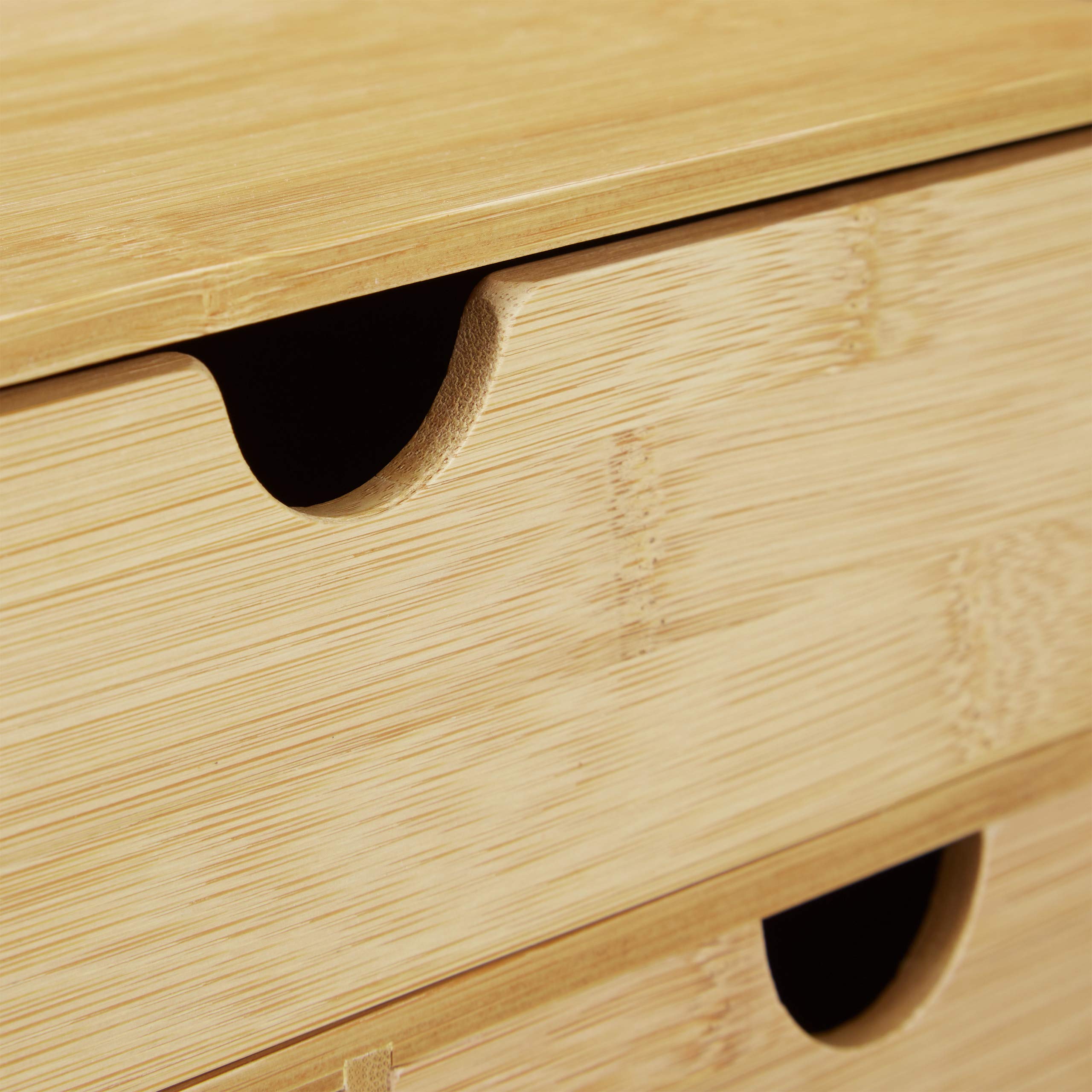 Relaxdays Desk Organizer, Portaoggetti in Bambù, Portaoggetti per Cancelleria, Organizer Scrivania, Legno Naturale