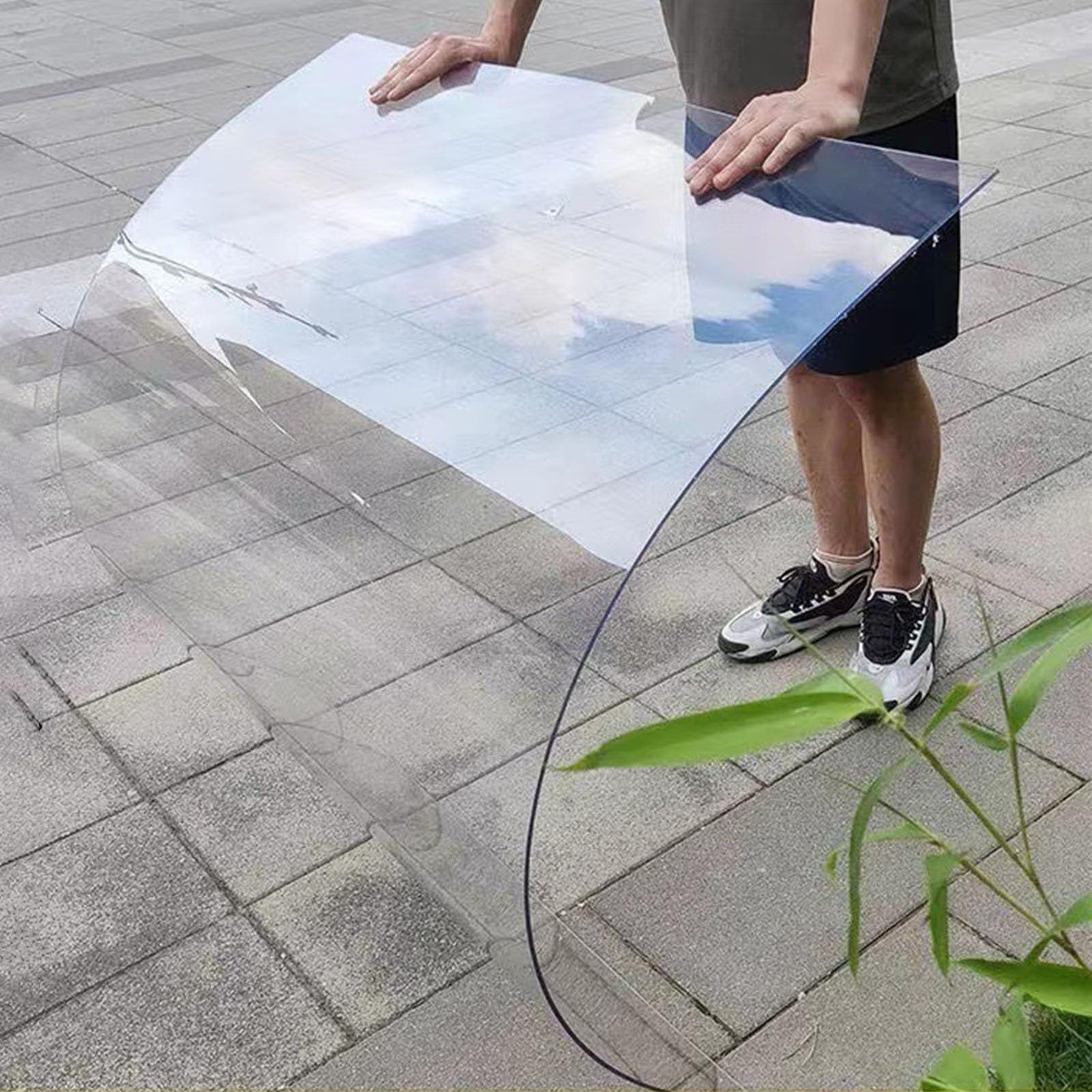 1.5mm Thick Clear Plastic Roofing Panels, Polycarbonate Greenhouse Sheets, Transparent Acrylic Board for Carports,Canopies, Awning Sturdy and Resistant, Easy Cut (2x36ft)
